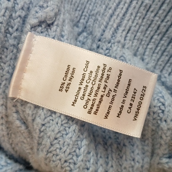 Talbots Blue Cable Knit Sweater Sleeveless Size M - Picture 8 of 8